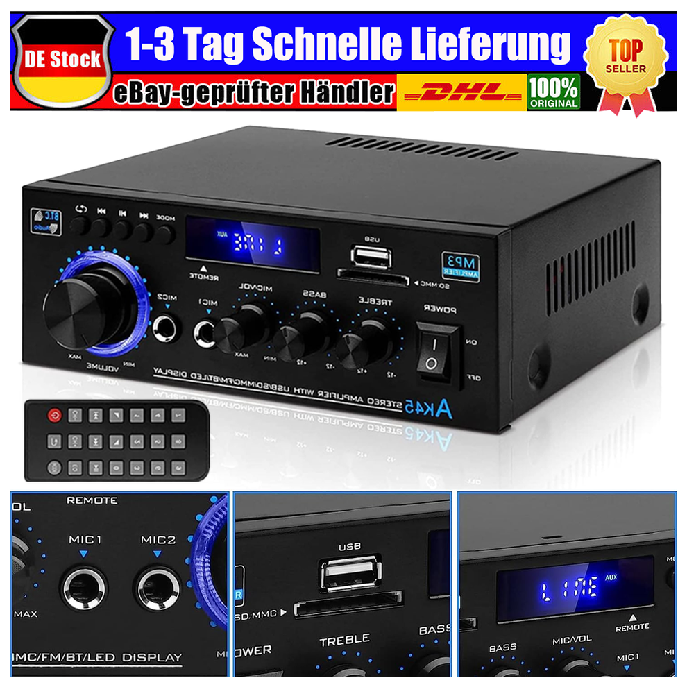 Innovative Bluetooth 5.0 Stereo Receiver, Independent Control Channels For Precise Sound Management, Multiple Input Modes For Versatile Connectivity, 9405630090901