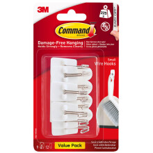 Command 17067-VP Adhesive Hook Value Pack- Small- Holds 1/2-lb- White- 9/Pack