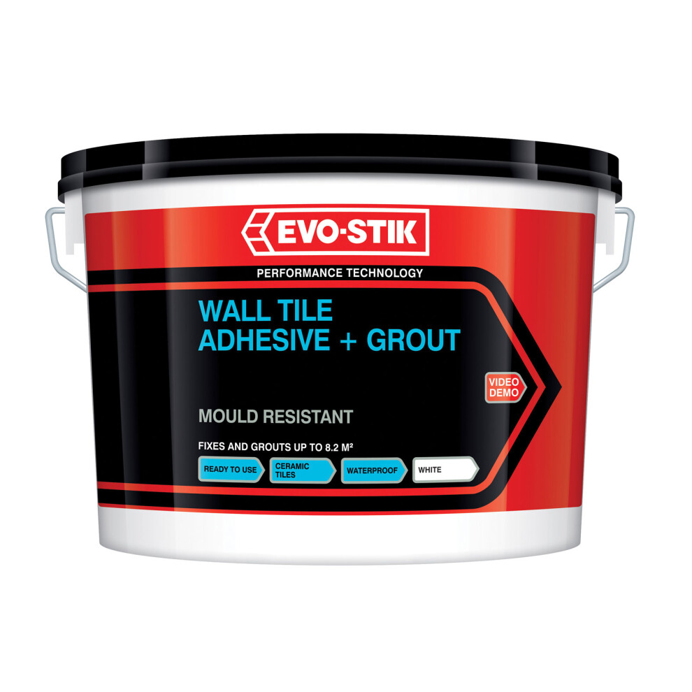 Evo-Stik 30812623 Mould Resistant Wall Tile Adhesive & Grout 2.5 Litre 5010591416529