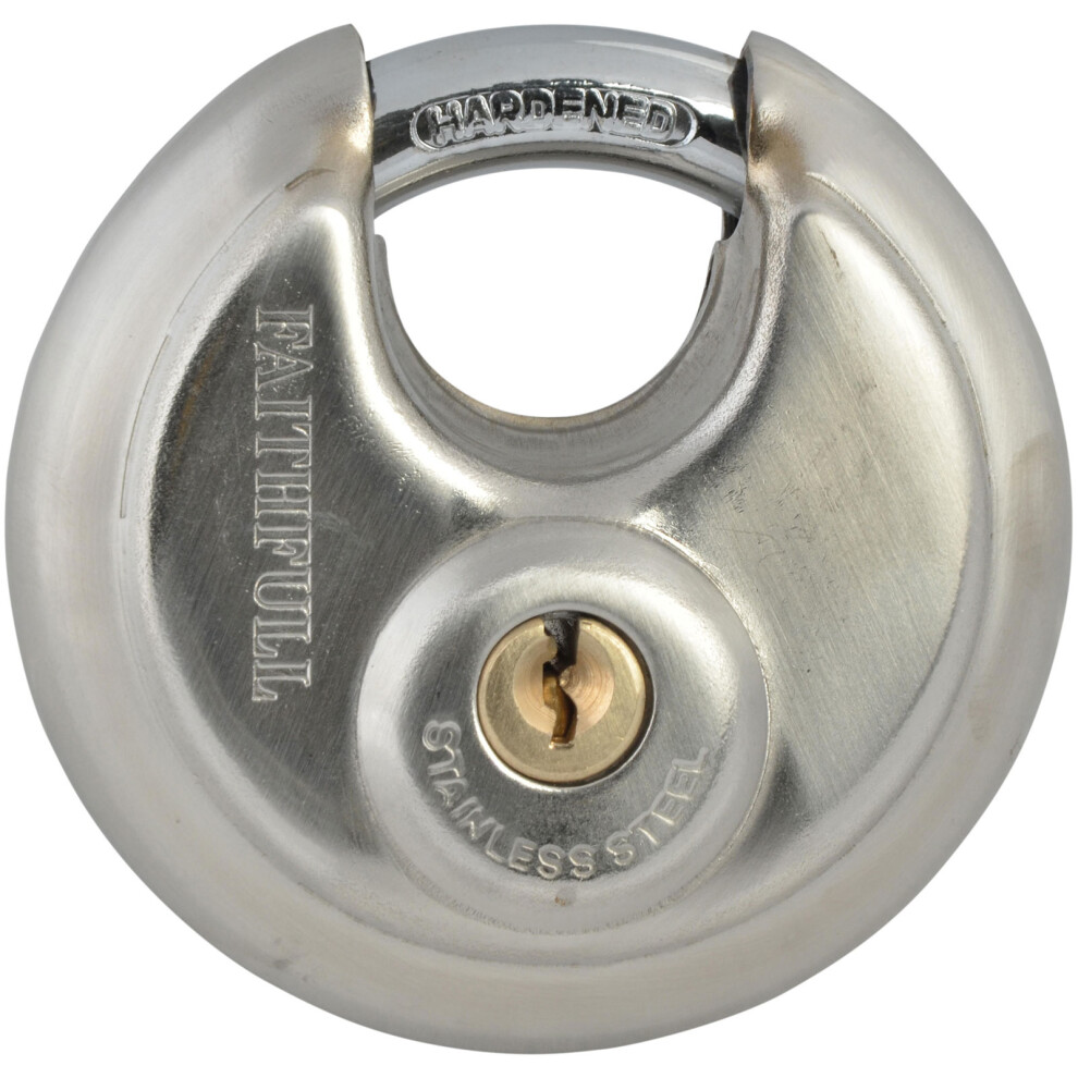Faithfull FAIPLSS70DIS Stainless Steel Discus Padlock 70mm