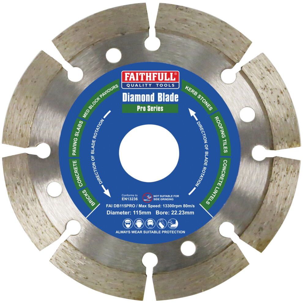 Faithfull FAIDB115PRO Professional Diamond Blade 115mm x 22mm