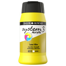 1 Pack - Daler Rowney System 3 Acrylic Paint Raw Lemon Yellow (500ml)