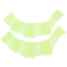 1 Pair Silicone Swimming Handcuffs Flippers Gloves, Finger Webbed, Green, S/M/L
