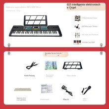 ([615 helle Version Schwarz] Elektronische Tastatur) Tragbare 61 Schlüssel Kinder elektronische Tastatur