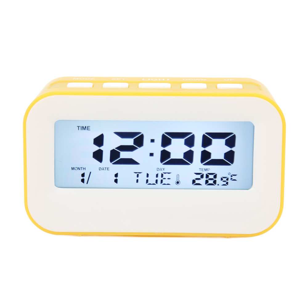 Digital Kids Alarm Clock With Backlight Birthday Reminder & Musical Alarms Yellow