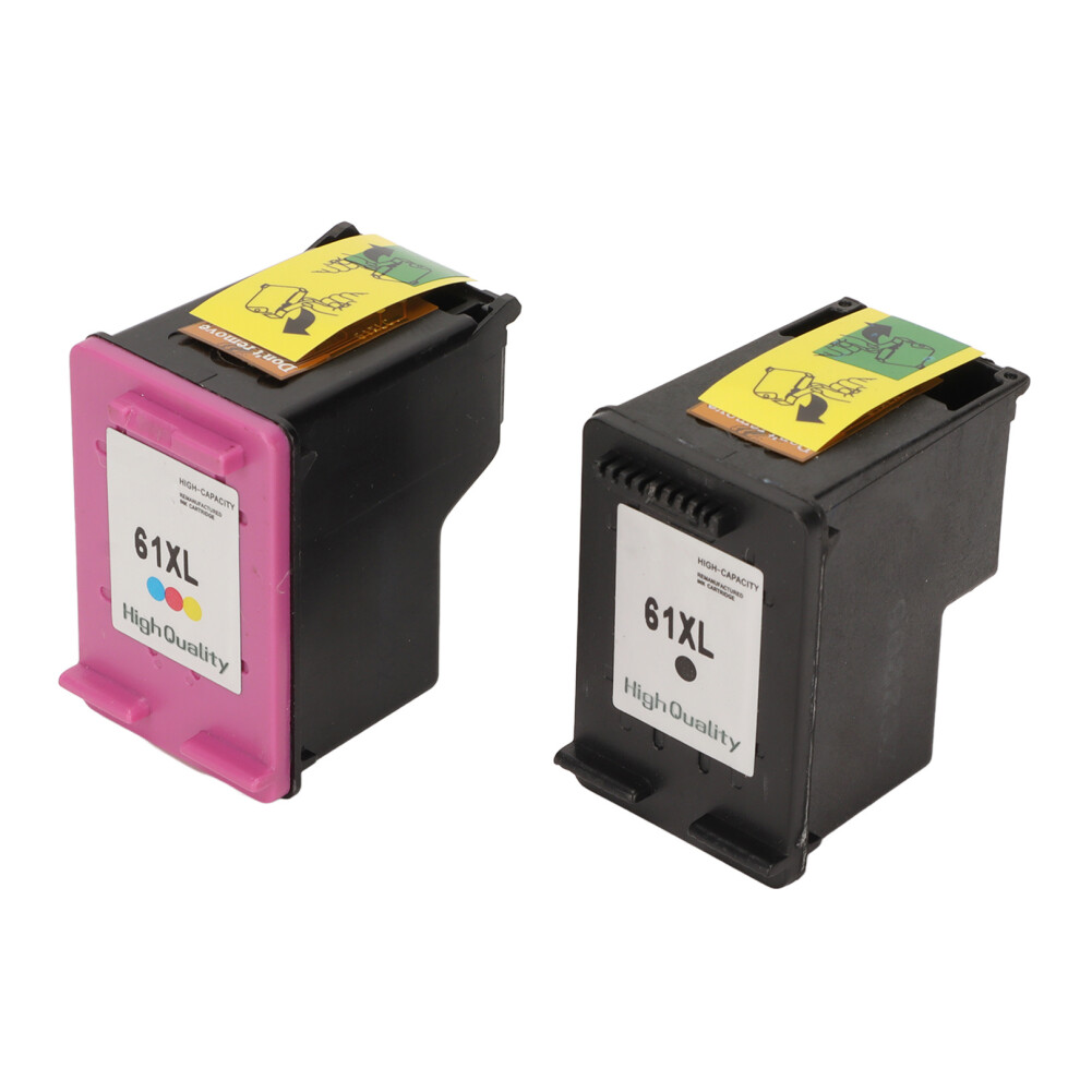 2 X Colored 61XL Ink Cartridges Compatible With Hp Envy 4500 1000 Deskjet Black 4991372770232