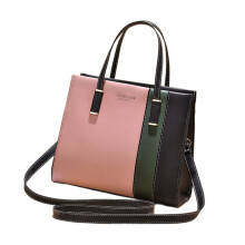 Damen-Umhängetasche, Farbblock-Umhängetasche,-Rosa und Schwarz