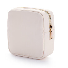 Trendige Mini-Make-up-Tasche aus Nylon, Kosmetiktasche,-Beige