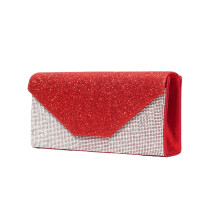 Abendhandtasche mit glitzerndem Kristall-Trend, elegante-Rot
