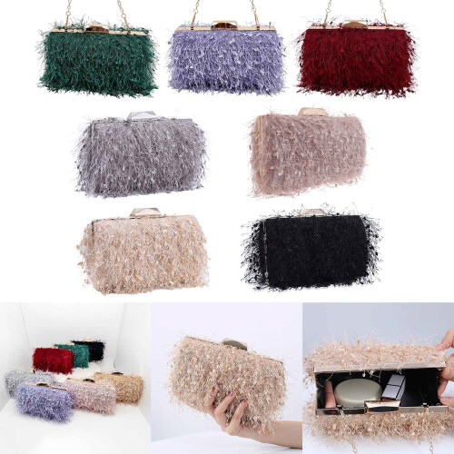 Elegante Quasten-Clutch-Geldbörse, Abendtasche,-Hellgrau 1