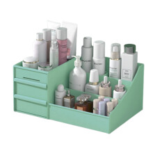 Scatola porta trucchi con cassetti, organizer multifunzione facile da pulire per il piano del bagno, organizer per trucchi in stile boho per pennelli