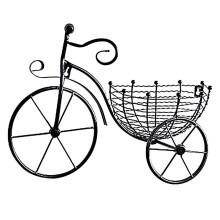 Rustik moderne, smedejernshængende vægdekoration, retro cykelblomsterkurv, jernvægskulpturer, vægkunst til stuen