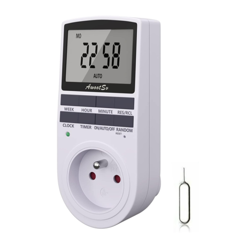 Home Efficiency Booster, Digital Programmable Outlet Timer for Appliances, Versatile 7 Day Outlet Timer Offers Flexibility, Large Buttons Ensure