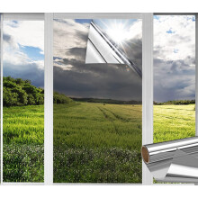 Toning af glas, reflekterende spejlvinduesfilm til hjemmekontor og bil, solblokerende og blændingsfri (45x400cm), energibesparende PET-materiale til
