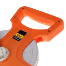 Portable Fiber Hand Crank Tape Measure 50m 12.5mm Width & Spike