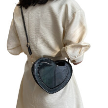 Joli sac à main en forme de cœur, multifonctionnel et-Noir