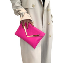 Sac à main élégant en PU, sac de soirée tendance, sac à -Rose vif