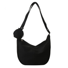 Sac à bandoulière Fashion Dumpling Bag avec petit sac à-Noir