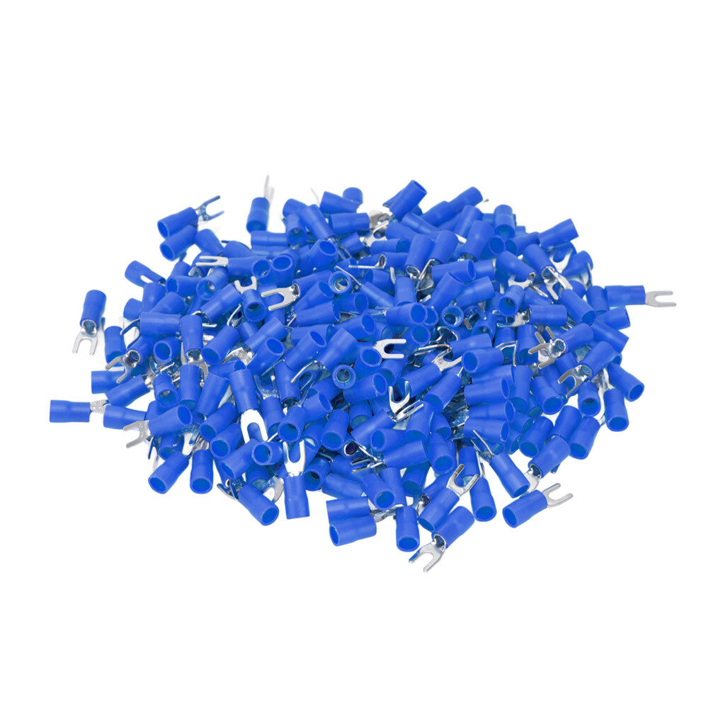 300 Stück isolierte Gabel-Spatenklemmen, Kupfer,