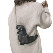Sac à bandoulière dinosaure mignon pour filles et femmes,-Noir