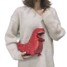 Sac à main élégant en PU dinosaure, sacs à bandoulière-Rouge