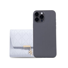 Multi-slot Wallet Short Type Trifold Cash Holder ID-gray blue