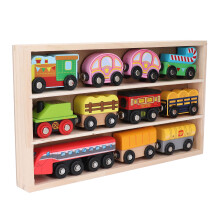 Petit ensemble de train-jouet en bois, couleurs vives, dès 2 ans