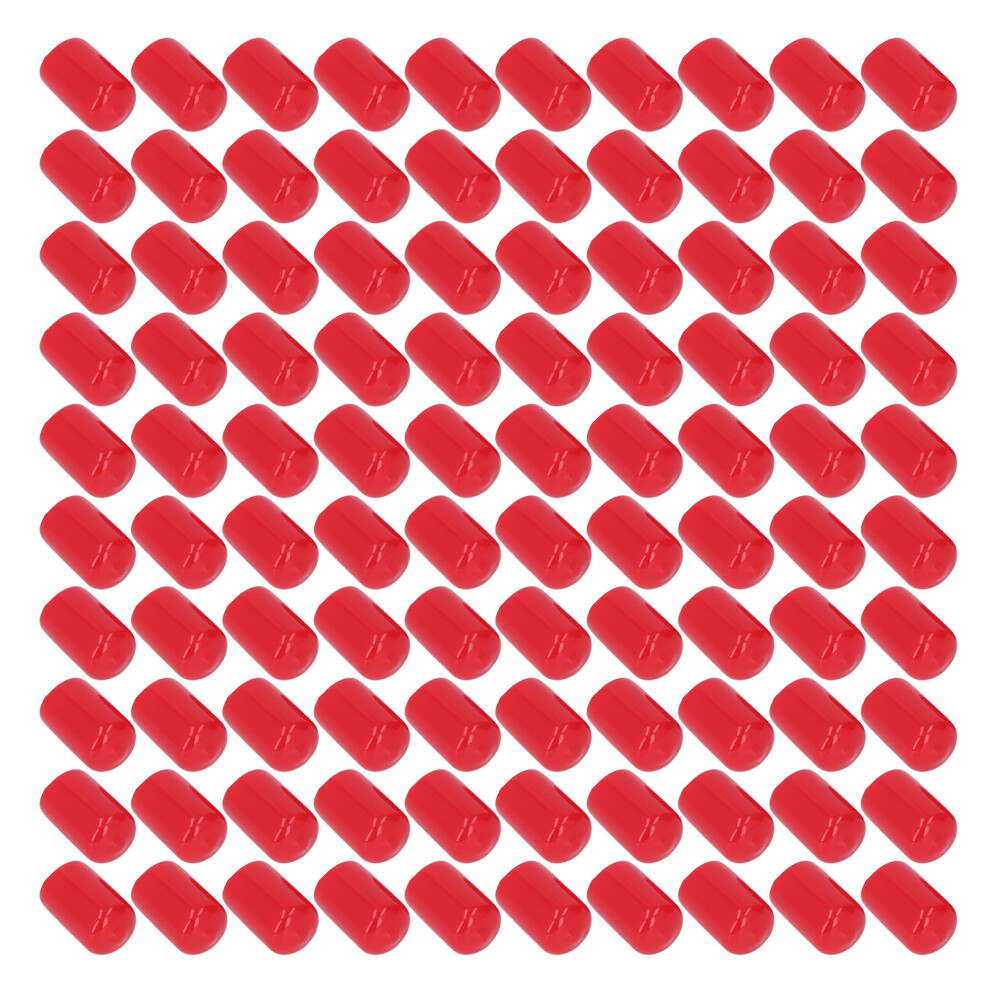 100Pcs Pvc Round End Cap Cover 12Mm Flame Retardant Screw Thread Protectors Red 8201381291595