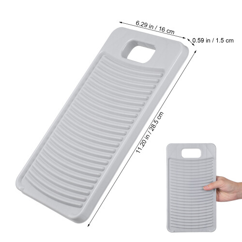 2Pcs Grey Plastic Washboard for Clothes Washing with Nonslip 1