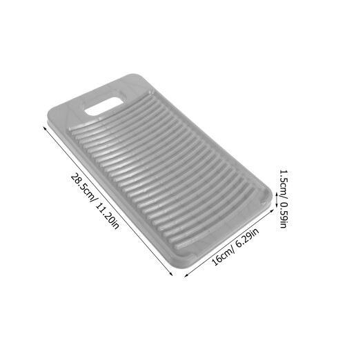 2Pcs Grey Plastic Washboard for Clothes Washing with Nonslip 2