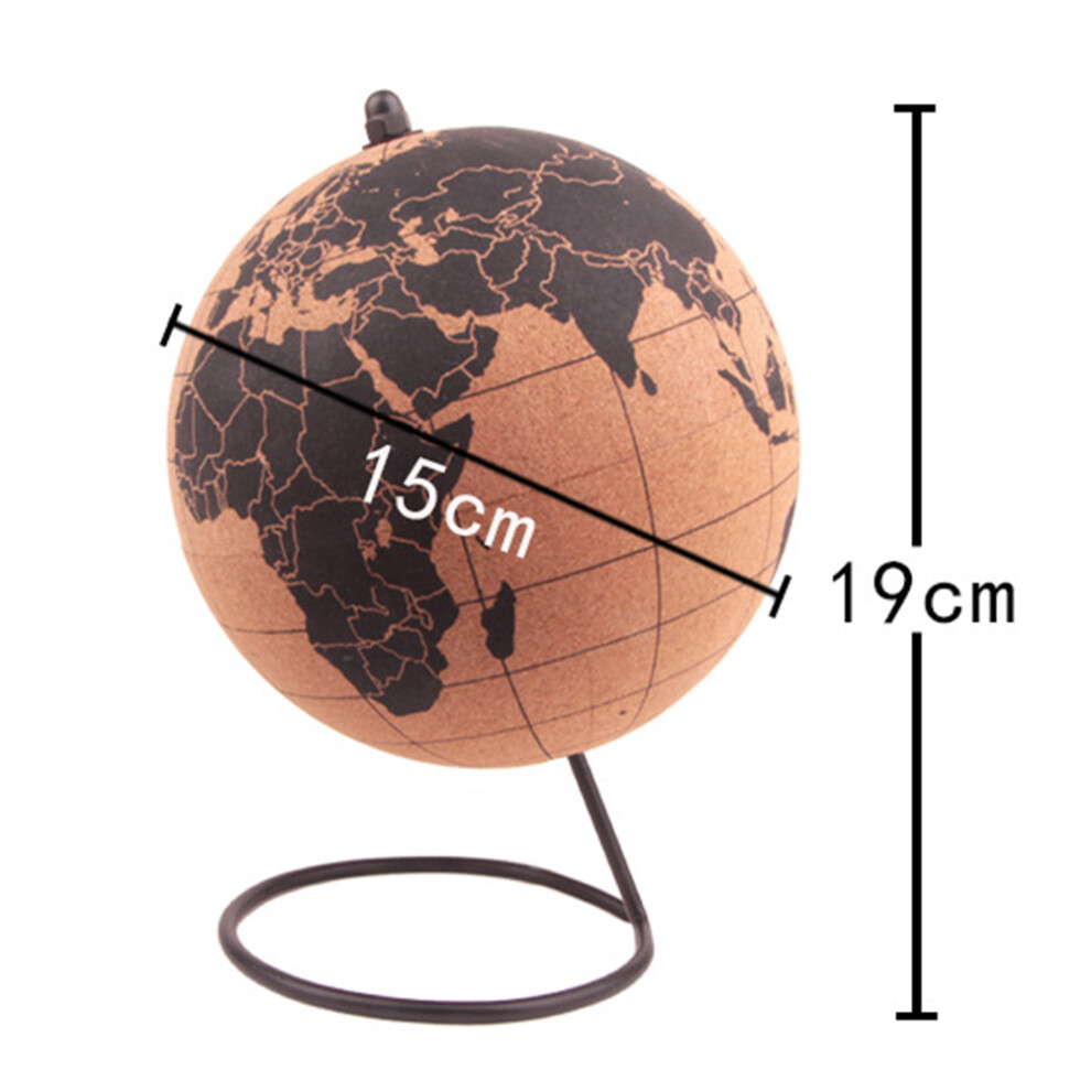 Cork Rotating Globe Map 19X15cm Home Office Decor Geography Globe 4401382127419
