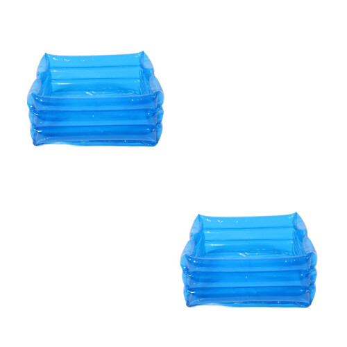 2Pièces Bain De Pieds PVC Gonflable Poignées Portables 1