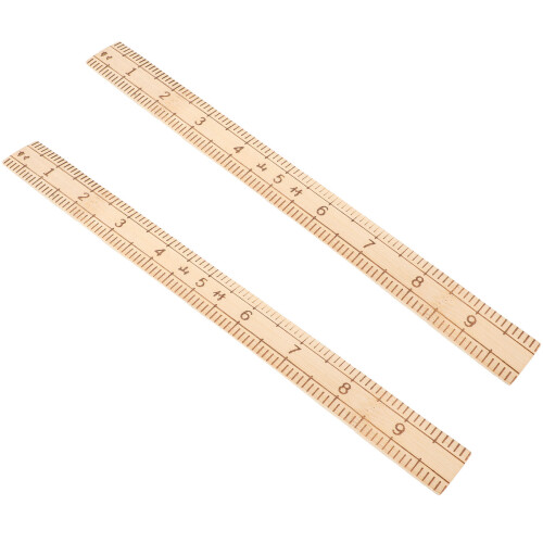 10Pièces Règle Couture Orange En Bois, Accessoire Mesure Polyvalent 1