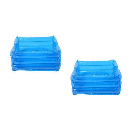 2Pièces Bain De Pieds PVC Gonflable Poignées Portables 2