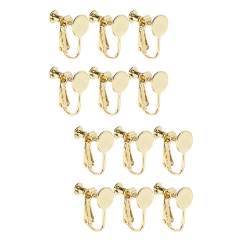 12Pièces Accessoires Clips Boucles D'oreilles Dorés Pour Oreilles 1