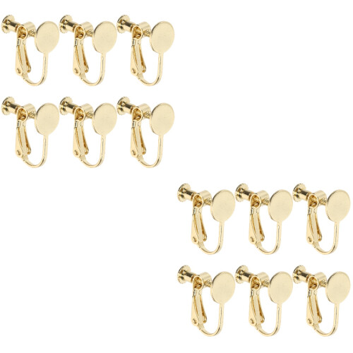 12Pièces Accessoires Clips Boucles D'oreilles Dorés Pour Oreilles 2