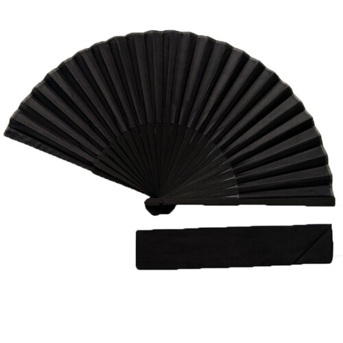 2Pièces Éventail Pliable Noir Sac De Transport 1