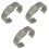3Pièces Bracelet Requin Acier Inoxydable Argenté Élégant 3
