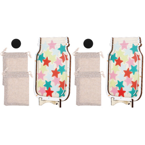 2Pièces Bocal Récompense Bois Multi Couleurs 1
