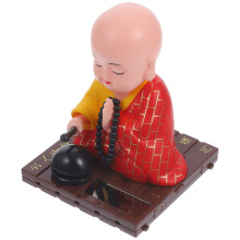 4Pcs Colorful Solar Powered Monk Ornaments for Car and Desk