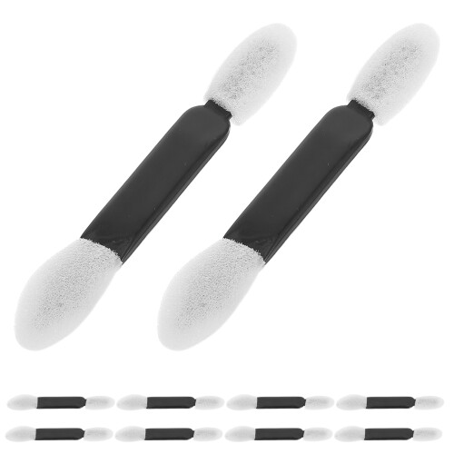 250Pcs Women's White Eyeshadow Brush Set with Rounded Dual-Ended Tips 1