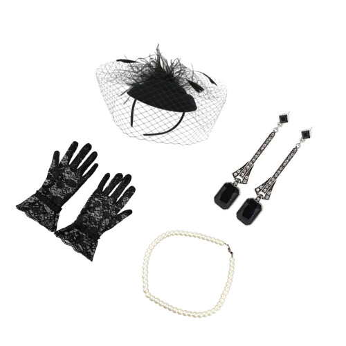2Ensembles Ensemble Mariage Plume Noire Perles Tendance