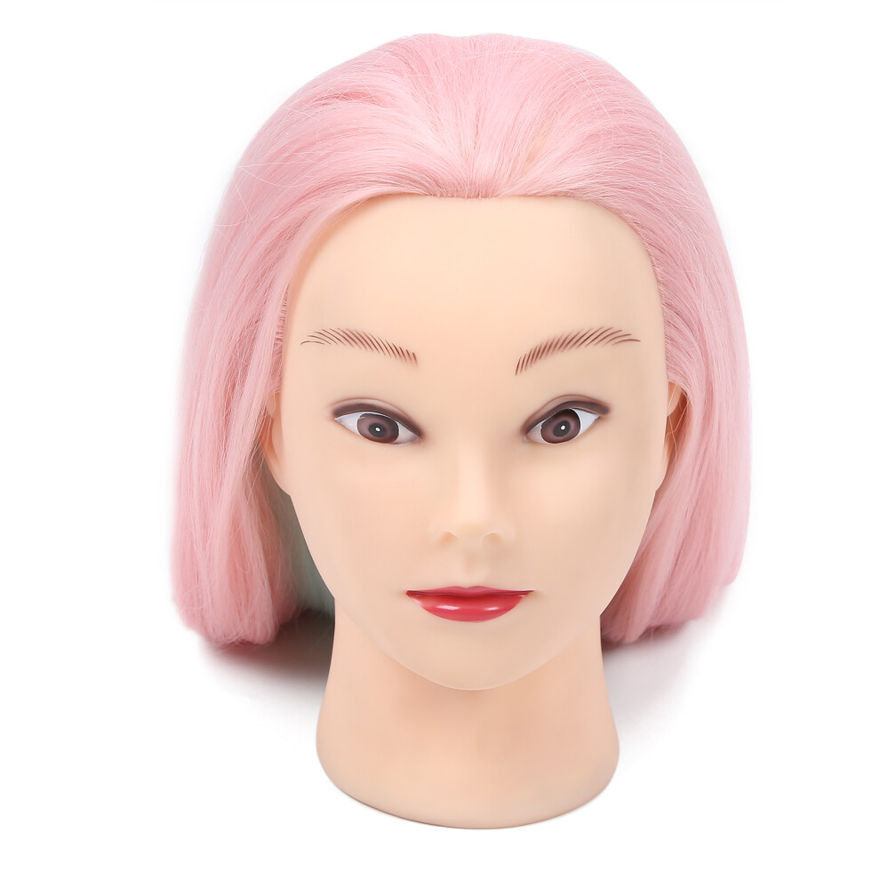 Mannequin Head with Hair, Light Red, Synthetic, for Styling & Training