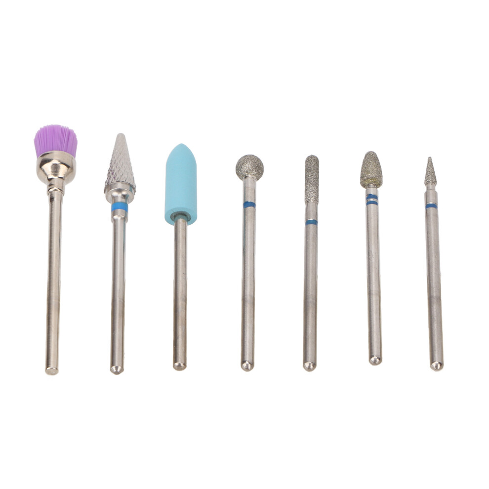 7pcs Stainless Steel Nail Drill Bits Set for Fast Professional Grinding