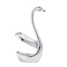 Schwanenförmiger Löffelhalter, fein verarbeiteter Edelstahl, elegante Küchen- und Esstischdekoration, einzigartiges Design, edle Hochglanzpolitur