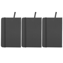 Mini Caderno, Cadernos de Viagem, Conjunto de 3 Unidades Tamanho A6 com Cantos Arredondados, Capa Dura em Couro Sintético PU, Fecho com Elástico e