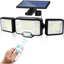 Outdoor Security Flood Lights, 1800LM 192 LED Solar Motion Sensor Lights, IP65 Waterproof Heat Resistant, Three Rotating Heads with 270