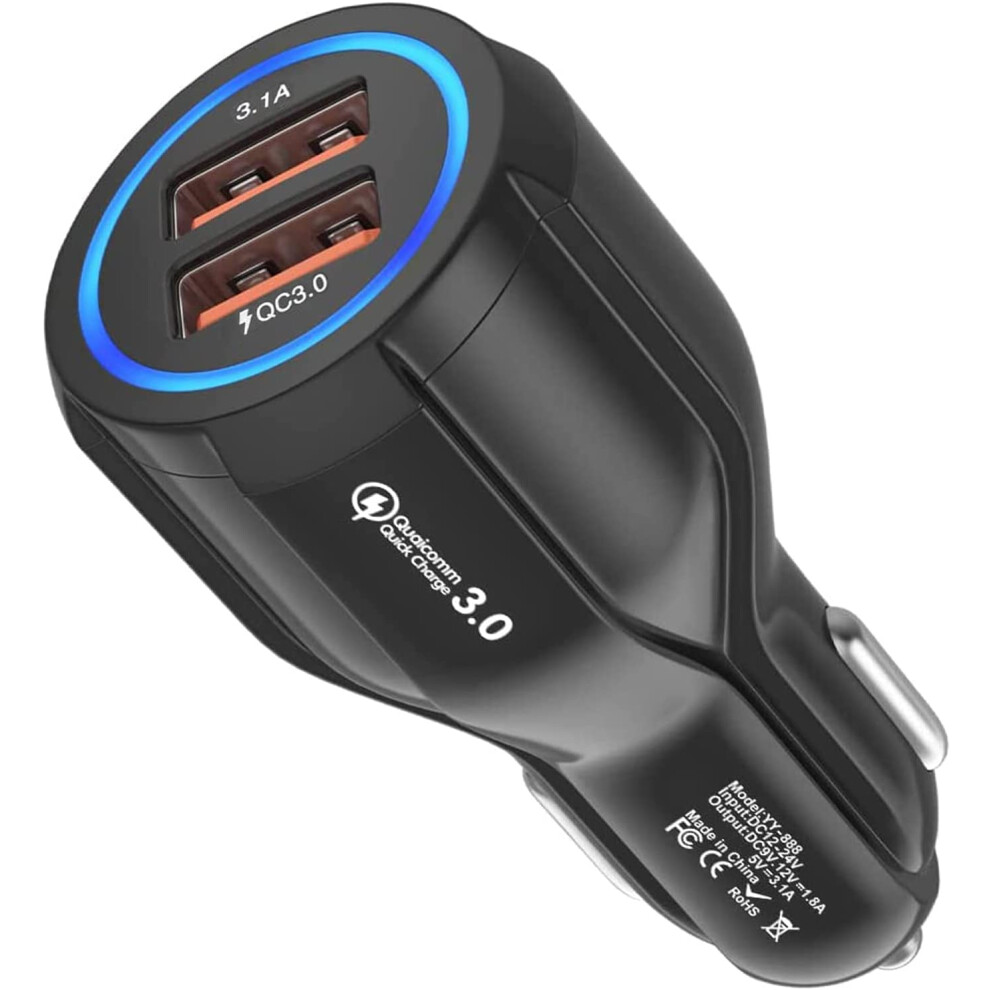 Versatile Car Charger, Quick Charge 3.0 Technology Ensures Safe, Reliable, And Fast Charging For Your Devices 9173940682290