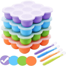 Non-Stick Baby Food Freezer Tray, Reinforced Bottom Stackable Design Health and Safety For Hassle-Free Feeding
