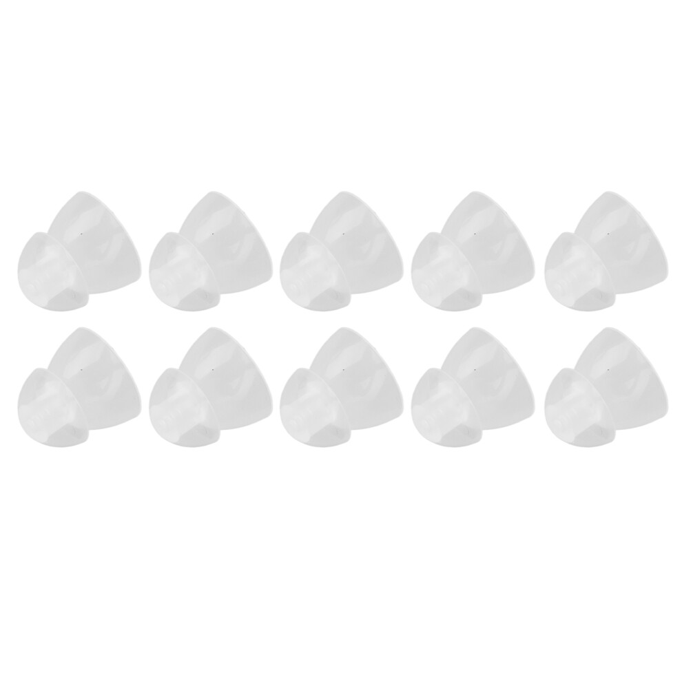 10 Pcs Soft Silicone Transparent Hearing Amplifier Ear Tips Double Layer M